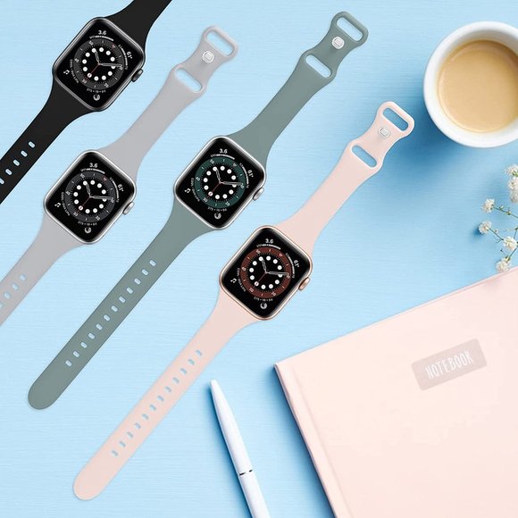 New 4 Pack Slim Band Compatible with Apple Watch - Picture 2 of 3